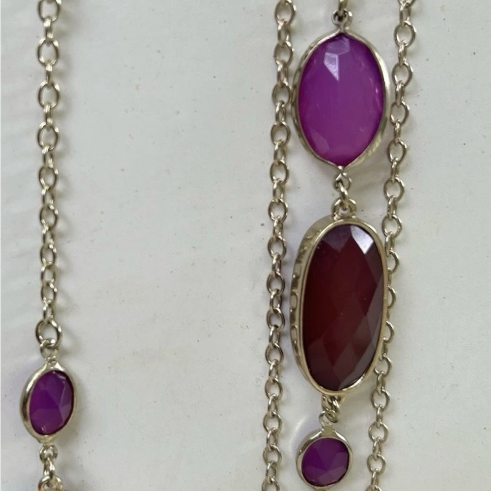 Ann Taylor Double Strand Necklace Silvertone